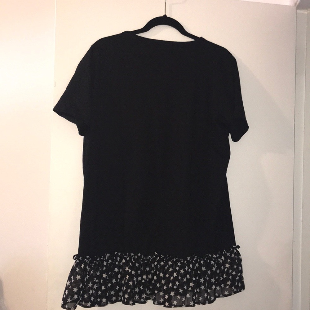 Boohoo Black Star Mesh Detail Shift Dress Size10